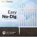 41in H x 44in W (2 Panels) No Dig Zippity Burbank Fence Kit, No Dig Fence Panels, White Vinyl Fences for Yard, Temporary Fence for Backyard, White Picket Garden Border, DIY Fence ZP19057