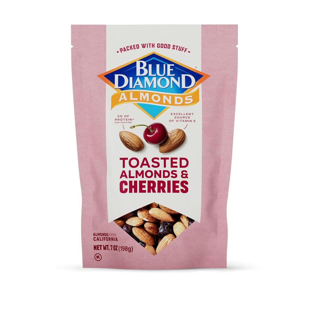 2 x Blue Diamond Almonds, Toasted Almonds and Dried Cherries Make For Sweet, Tart, and Healthy Snacking with 5g of Protein, 7 Ounce (Pack of 1)