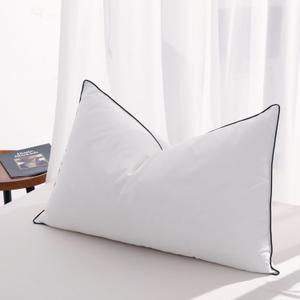 Flat Feather Down Pillows Pillows for Sleeping Queen Size Set of 1, Thin Hotel Pillow 1 Pack with Airyfil Fillings, Soft Bed Pillow for Stomach, Back Sleepers, Soft, 2030 in.