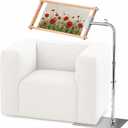 Rotating Adjustable Embroidery Floor Rack with Side Clamp, Metal Needlepoint Support Compatible with Lowery, Fits Q-Snap Frames & 20 Inch Scroll Rods