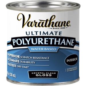 Varathane Water-Based Crystal-Clear Ultimate Polyurethane | Interior Wood Protection | Fast Dry Time | Easy Clean Up | Gloss | Half Pint (0.25 Quart (Pack of 1))