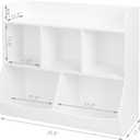 UTEX Toy Storage Organizer with Bookcase, Kids Multi Shelf Cubby for Books,Toys, Storage Organizer for Boys,Girls Play Room/Bedroom-White, 5 Cubbies