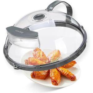 Aieve Microwave Splatter Cover with Water Tank, Microwave Cover for Food Splatter Guard BPA Free