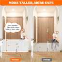 Pawtners Retractable Baby Gates Extra Wide, 41" Tall Extends up to 71" Wide, Dog Gate Indoor with for Stairs, Pet Gate with Support Rods for Doorways Hallways Indoor & Outdoor-White