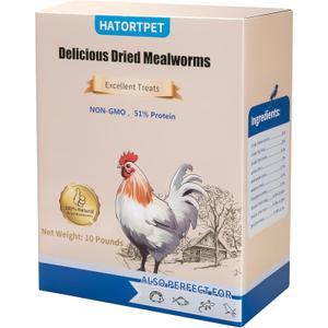 Dried Mealworms 10LB Pure Natural Non-GMO Mealworms for Chickens High Protein Chickens Feed Meal Worms for Laying Hens Wild Birds