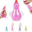 2 x Pink Glitter Duck Squishy Toy, Squishy Ducks Toys Stress Relief for Kids Adults, Big Duck Squishy, Soft Slow Rising Sensory Fidget Toys, Squeeze Toys for Anxiety Relief, Birthday