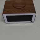 Digital Alarm Clocks for Bedrooms, Bluetooth Speaker, Alarm Clock with Wireless Charging, White/Brown Noise Sound Machine for Sleep with Night Light Wooden Vintage Decor Birthday Gifts for Men, Women