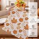 Romanstile Fall Table Runner 13 x 48 Inch, Autumn Thanksgiving Brown Maple Leaves Harvest Farmhouse Style Table Decoration for Dining, Holiday, Party Decor