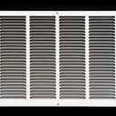 HVAC Premium 26'' x 10'' [Duct Opening] Flat Stamped Steel Return Air Grille - Sidewall and Ceiling - HVAC Vent Duct Cover - White [Outer Dimensions: 27.75''w X 11.75''h]