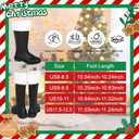 Christmas Santa Boots, Men's Wide Calf Santa Combat Boots with White Fur for Halloween Christmas Costume (9-9.5, Black)