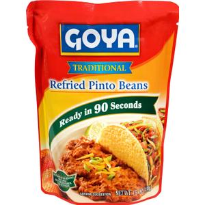 Goya Foods Traditional Refried Pinto Beans, 15 Ounce Pouch (EXP 10/31/27)