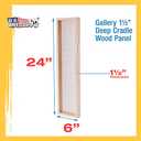 U.S. Art Supply 6" x 24" Unfinished Cradled Wood Panels for Painting, Gallery 1-1/2" Deep (2 Pack) - Artist Depth Wooden Wall Canvases - Mixed-Media Craft, Acrylic, Oil, Encaustic, Paint Pouring