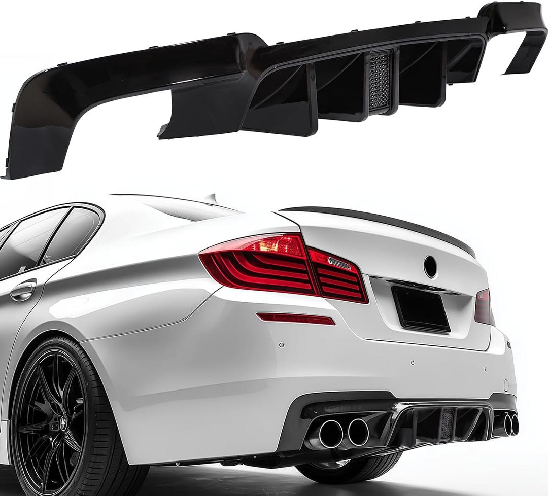 Rear Bumper Lip Diffuser W/Light for BMW M5 F10 M Sport 5 Series 2010-2016