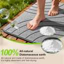 Stone Bath Mat for Bathroom Quick Drying Shower Mats Super Absorbent Diatomaceous Earth Stone Mats, Easy to Clean & Odorless, 23.6 15.5 Inch Grey