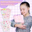 144 Pcs Press on Nails for Kids, Girls Fake Nails with Glue Kit, Cute Nails Tips with Jelly Nail Adhesive Teen Stick ons Acrylic Nails Gift Set for Girls 8-12
