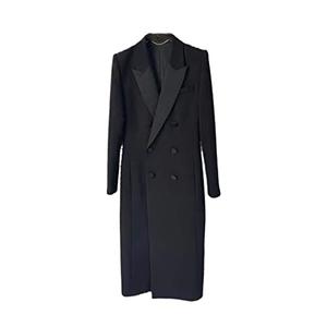 Winter Women's Coats Half-Season Jackets Color Block Extended Wool Trench Coat, XL