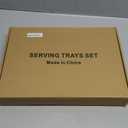 Bamboo Serving Trays Charcuterie Platter 16.5"x11.8"42x30cm with Handle, Set Includes 1xHexagon 12.5"(32cm)+1xSquare 7.8"(20cm)+1xSquare 5.9"(15cm) Small Plates for Family Dinner (1hexagon+2square)