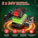 24V Electric Weed Wacker Edger Lawn Tool,2 2.0Ah Battery Powered Weed Eater, 36 inches