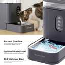 Gardner Pet 1.7 Gallon Automatic Dog Water Bowl Dispenser 6.5L Gravity Water Feeder with Stainless Steel Bowl & Maifan Stone Filter, BPA-Free for for Cats and Dogs (Grey, 1.7 Gallon)