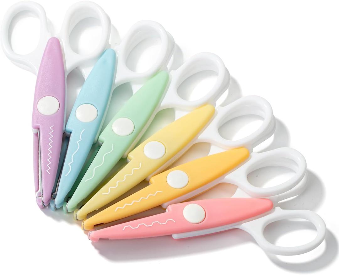 Mr. Pen- Craft Scissors Decorative Edge, 6 Pack, White & Pastel, Zig Zag Scissors for Crafting, Scrapbooking, Fancy, Pattern, Design