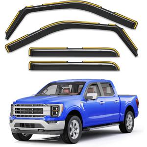 in-Channel Rain Guards Fit for Ford F150 2021-2026 SuperCrew, Extra Durable Window Rain Guards Visors, Vent Visors, Window Deflector, Vent Shades Truck Car Accessories -4 pcs