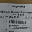 Simple Mills Pop Mmms Cheddar Baked Snack Pack Crackers, Healthy Snacks for Kids, Individual Packs, Gluten Free, 8 Ct (Pack of 4), BBD: 01/31/2026