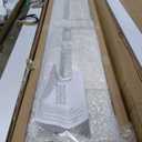 EaseLife 28"x 84" (Double 14" x 84") Bifold Barn Door, Bifold Sliding Barn Door with Hardware Kit, Solid MDF Wood Slab Covered with Water-Proof PVC Surface, Frosted Glass Panel, Assembly Required