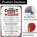 Cowboy Words of Wisdom Funny Western Sign Retro Art Home Bar Restaurant Coffee Shop Garden Garage Wall Decor Classic Metal signs 8x12 Inch