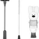 [3 Pack] Bottle Brushes, Stainless Steel Long Handle Water Bottle Scrub Cleaning Brush Set Including Straw & Lid Cleaner for Baby Bottles, Sports Cups, Coffee Mugs, Tumblers