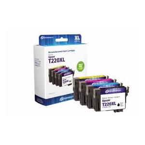 Remanufactured Inkjet Cartridges Replaces Epson T220XL,One Black, Cyan, Magenta, Yellow Colors Cartridge, XL size
