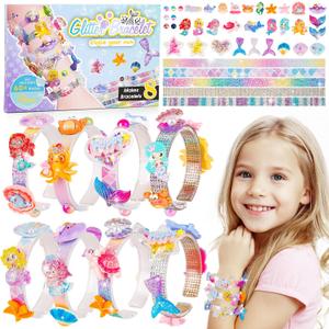 Eichhoo Friendship Bracelet Making Kit for Girls, 5-12 Year Old Girl Birthday Gifts, Arts and Crafts Kits for Kids, Girls Toys Age 5 6 7 8 9 10 Years Old, Kid Jewelry Making Kit with Charm (Mermaid)