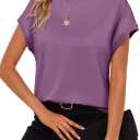 Cicy Bell Womens Cap Sleeve Shirts Tops Casual Crew Neck Tank T-Shirts (Purple)