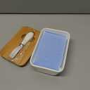 Butter Dish with Lid, Large Butter Container for Countertop, Ceramic Butter Holder for Counter, Butter Tray Butter Keeper with Knife and Sponge Scrubber, Perfect for 2 Sticks of Butter, White