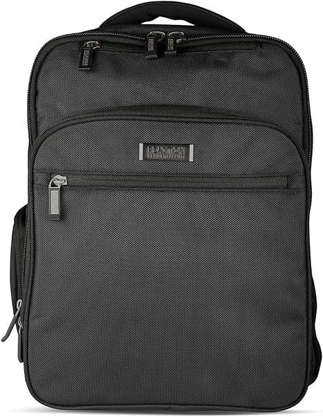 Commuter Backpack Slim 16" Laptop Computer & Tablet Anti-Theft RFID Business, Work, , & Travel Bookbag, Black Polyester
