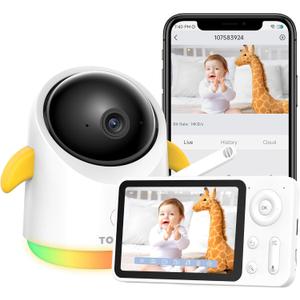Baby Monitor with Camera and Audio WiFi/No WiFi: Baby Monitor WiFi Smartphone APP Control NightVision 4.3' Screen Smart Video Baby Monitor with Remote PTZ 2-Way Talk Motion & Cry Alert(Only 2.4G WiFi) (1 display + 1 Cam)