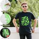 GIRAFVINYL Neon Green Glitter HTV Vinyl, Lime Green Glitter Iron on Vinyl Heat Transfer for DIY T-Shirt, Fabric Appearance, 12" x 8ft Easy to Weed