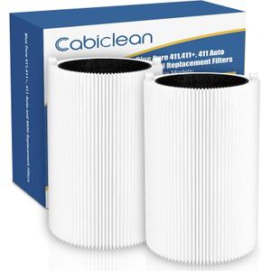 Blue Pure 411 Replacement Filters Compatible with Blueair Blue Pure 411 Genuine, 411+, 411 Auto and MINI Air Purifier, Include 2 Particle and 2 Activated Carbon