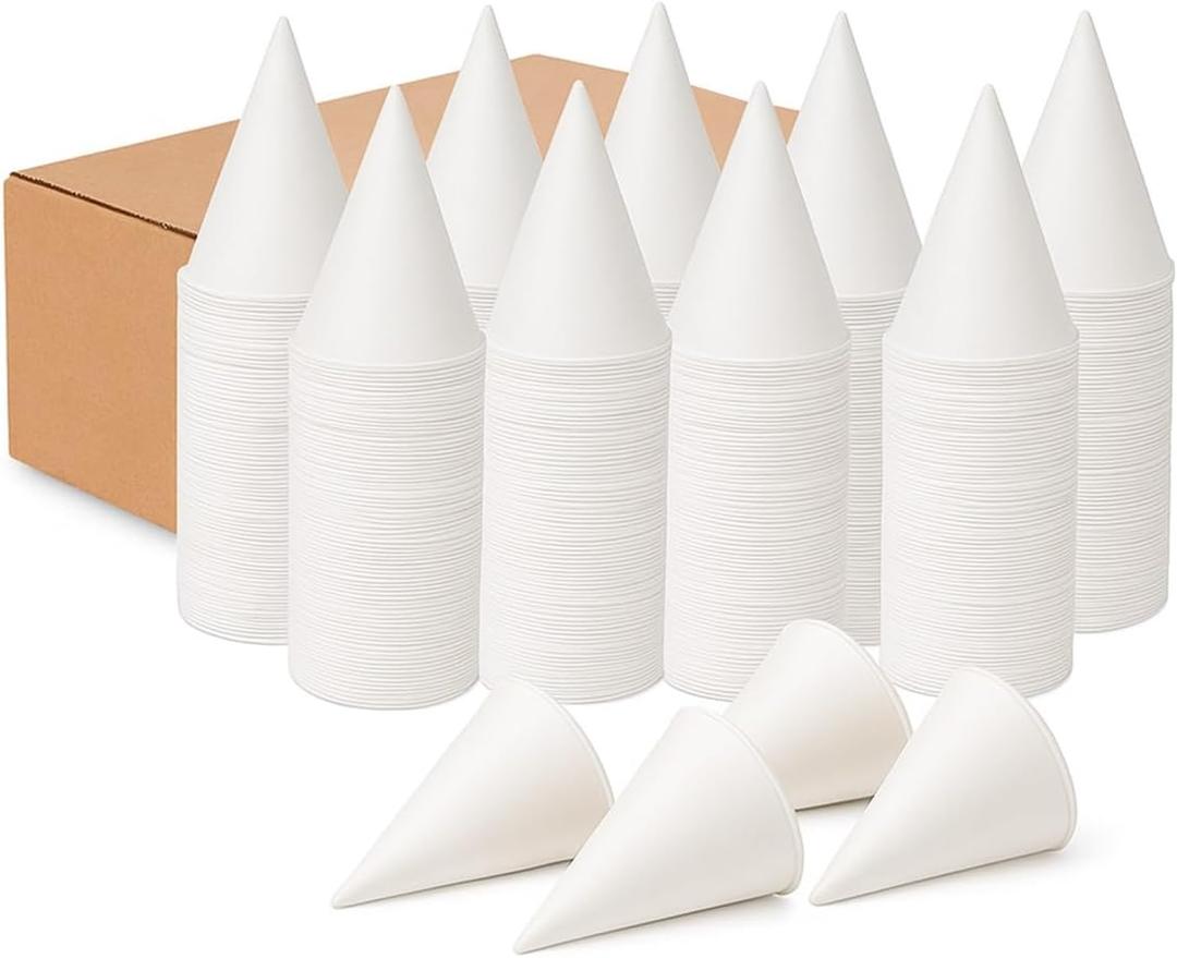 Paper Snow Cone Cups Bulk (Pack of 800-4.5 Oz) Paper Cone Cups for Water Cooler Dispenser, Leak-Proof, Snowcone 4.5 oz, Snow Ideal for Events, Quick Hydration & Efficient Cleanup