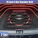 ACROPIX Universal Black Iron 10" Speaker Grill Bar Audio Speaker Subwoofer Grill Grille 10 inch 4 Bar Speaker Grille Bar Woofer Protective Cover with Screws - Pack of 2