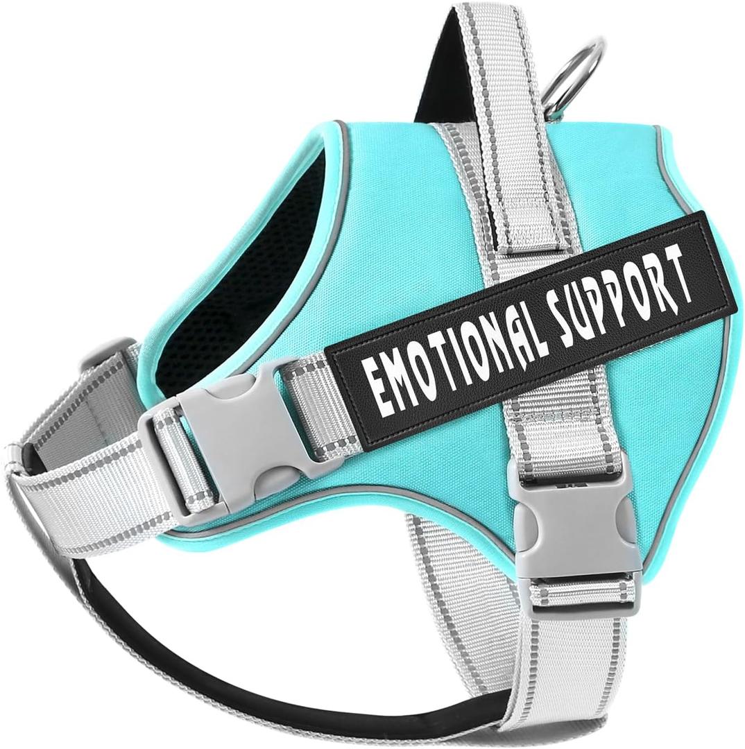 voopet Emotional Support Dog Harness, Professional Service Dog Vest Harness for Small Medium Large Dogs, Reflective Breathable and Adjustable No Pull/Choke ESA Essential Harness, M