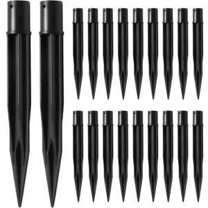 20PCS Solar Light Spikes 0.39", 0.64" Christmas Plastic Torch Lights Spikes for Outdoor Yard Garden, I.D.0.39 Inch/10MM, O.D 0.64 inch/16.3 MM, Replacement Stake for Solar Lights Stakes