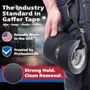 Gaffer Power Proudly Made in The USA, Real Professional Grade Gaffer Tape, Heavy Duty Gaffers Tape, Non-Reflective, Multipurpose. 2 Inches x 30 Yards, Fluorescent Green