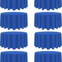 8 Pack Royal Blue Round Tablecloth 120 Inch Wrinkle Resistant Blue Table Cloth Reusable and Washable Polyester Fabric for Buffet Wedding Party and Banquet