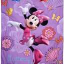Disney 4 Piece Minnie's Fluttery Friends Toddler Bedding Set, Lavender