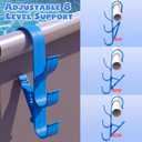 Chumia 2 Pack Pool Pole Hanger with 3 Hooks, Adjustable Poolside Organizer for Above Ground Pool Accessories with Support Rod for Skimmer Net, Brush, Vacuum Hose, Cleaning Tools (Blue)