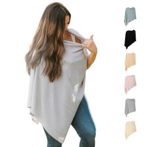 Breathable Nursing Cover Up for Breastfeeding - Privacy Nursing Covers - Improved Ponchy by Gold Mamas - Newborn Essentials Must Haves - True, Gray
