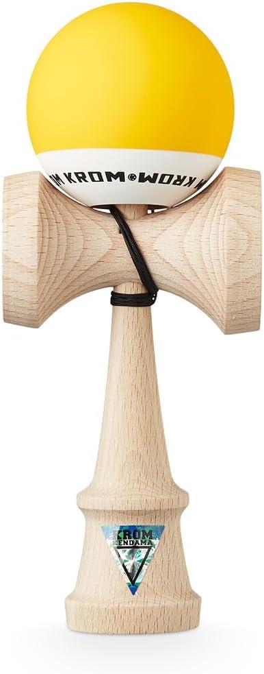 Kendama Toy POP Yellow - High Wood Quality - Extra Strong - for Beginner and Pro - Gift Pack : Extra String + Stickers
