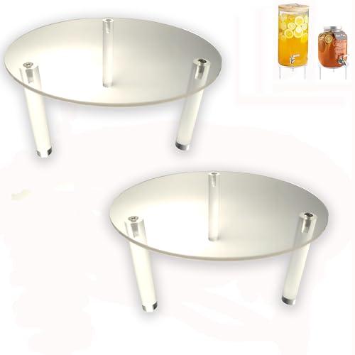 2Pcs Drink Dispenser Stand,Clear Acrylic Stands,Fit Max 7.87 Inch Diameter of Glass Drink Dispenser,Water Dispenser Stand for Parties and Events,Plant Stands,Cake Stand,Beverage Dispenser Stand Only