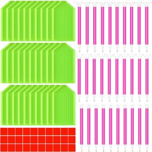 Affrolling 90 Pcs 5d Diamond Art Painting Tools and Accessories Kits Include Drill Pens with 3 Drill Sizes, Plastic Diamond Trays, Glue Clay, Rhinestone Art Painting DIY Accessories(Red,Green)