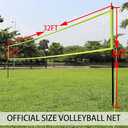 Volleyball Net Outdoor - Portable Volleyball Set for Backyard with Professional Volleyball Net, Wrap Yarn Volleyball and Pump, Boundary Line, Carry Bag
